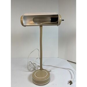 Vintage Gooseneck Desk Lamp Tan Harvest Gold Mid Century Modern Task Light